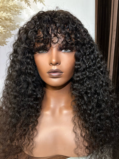 24” curly bang unit