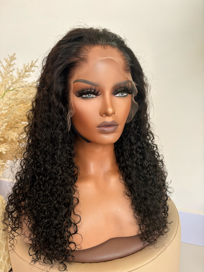 20 inch HD curly low hairline frontal unit